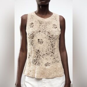 Zara SLEEVELESS CROCHET TOP